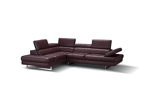 A761 Italian Leather Sectional Maroon by J&M Furniture