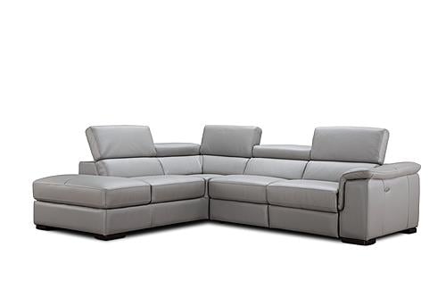 Perla Premium Leather Sectional - Light Gray by J&M Furniture