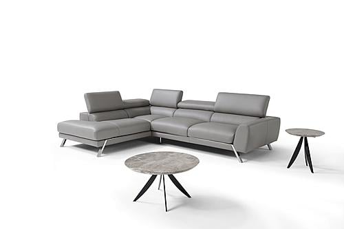 Mood Gray Leather Sectional by J&M Furniture