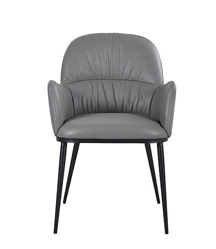 Kora Leather Armchair in Charcoal Grey 801 by J&M Furniture