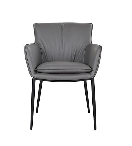 Kani Leather Armchair in Charcoal Grey 801 by J&M Furniture