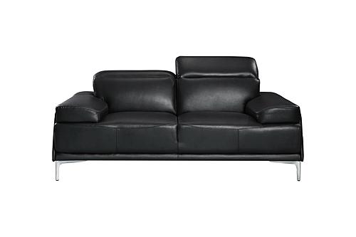 Nicolo Bonded Leather Loveseat in Black by J&M Furniture