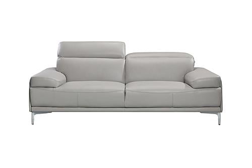 Nicolo Bonded Leather Sofa in Light Grey by J&M Furniture