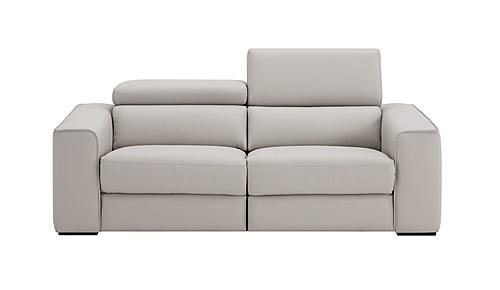 Picasso Leather Loveseat in Silver Grey by J&M Furniture