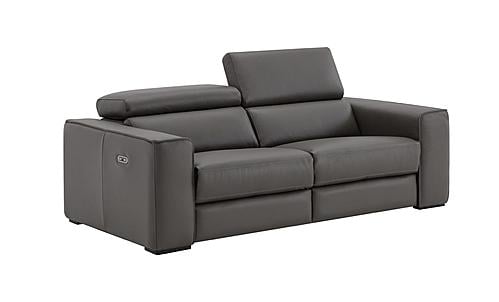 Picasso Leather Loveseat in Dark Grey by J&M Furniture
