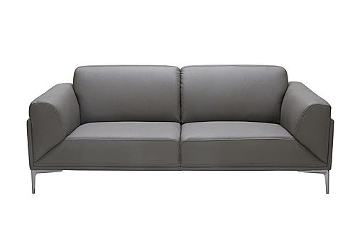 King Gray Leather Loveseat by J&M Furniture