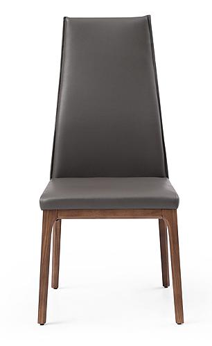 Windsor Modern Dark Gray Eco-Leather High Back Dining Chair (Set of 2) by J&M Furniture