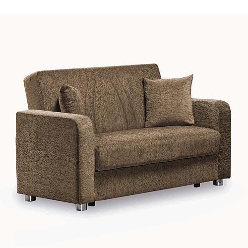 Elegance (Joker) Beige Chenille Fabric Convertible Loveseat by Casamode