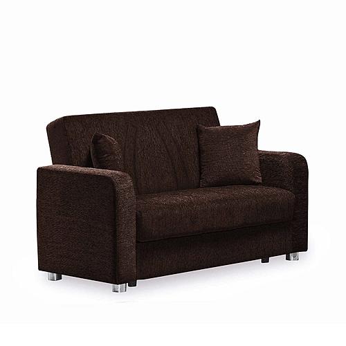 Elegance (Joker) Dark Brown Chenille Fabric Convertible Loveseat by Casamode