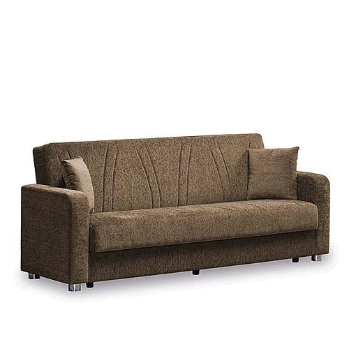 Elegance (Joker) Beige Chenille Fabric Convertible Sofa by Casamode