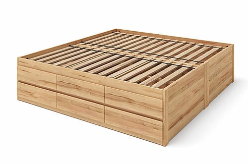 Captains Bed with Double Layer Drawers - King Size - Eco-Friendly Solid Beech Wood by Comfort Pure