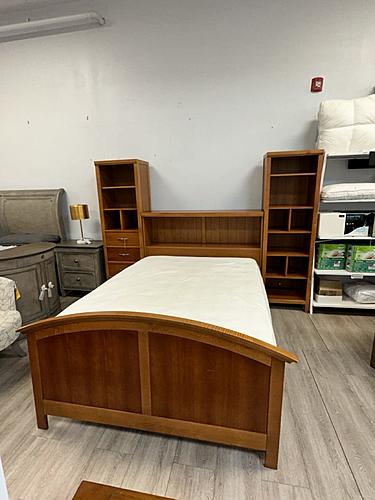 [Floor Sample] Allen Bookcase Full Size Bed, Twin-Size Trundle Bed and two Bookcases