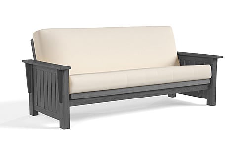 Futon Frame - Front-Closing Eco-Friendly Hardwood - Libra Gray by Comfort Pure
