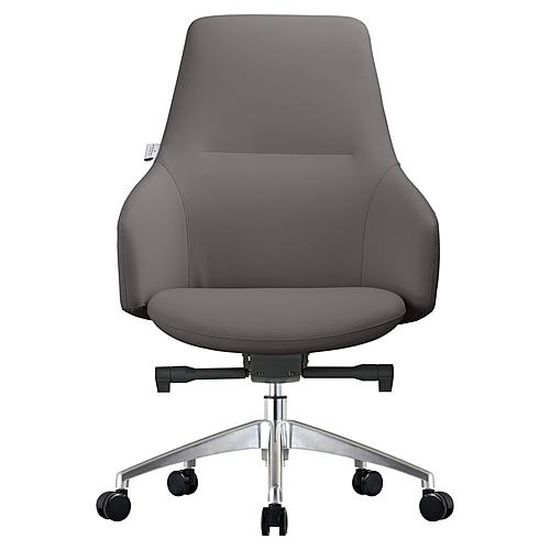 Celeste Series Office Chair in Grey Leather by Leisuremod