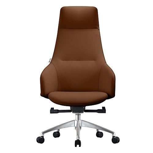 Celeste Series Tall Office Chair in Dark Brown Leather by Leisuremod