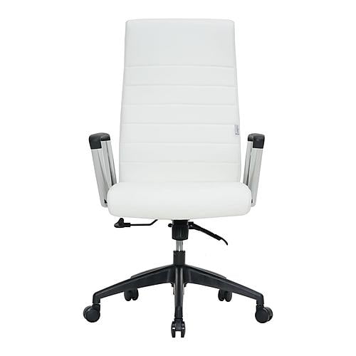 Hilton Modern High-Back Leather Office Chair - White by LeisureMod