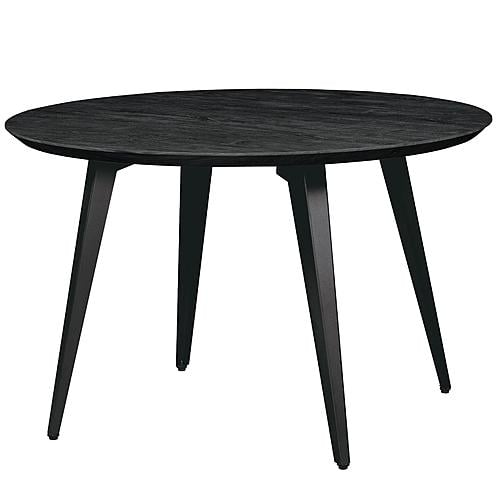 Ravenna Mid-Century Modern 5-Piece Dining Set w/4 Plastic Chairs & Round Wood Table - Black by Leisuremod