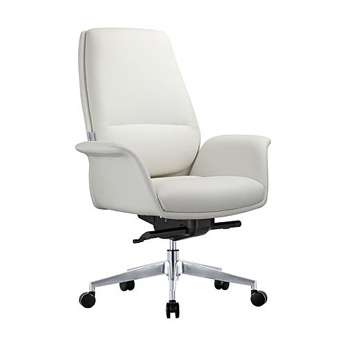 Summit Series Office Chair in White Leather by Leisuremod