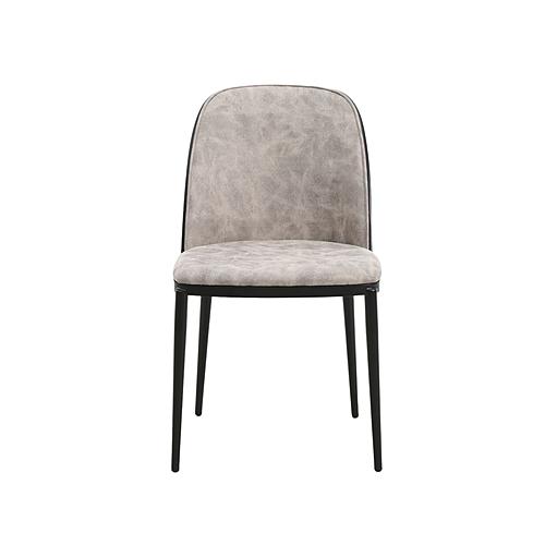 Tule Mid-Century Modern Dining Side Chair w/Fabric Seat - Black/Charcoal by Leisuremod