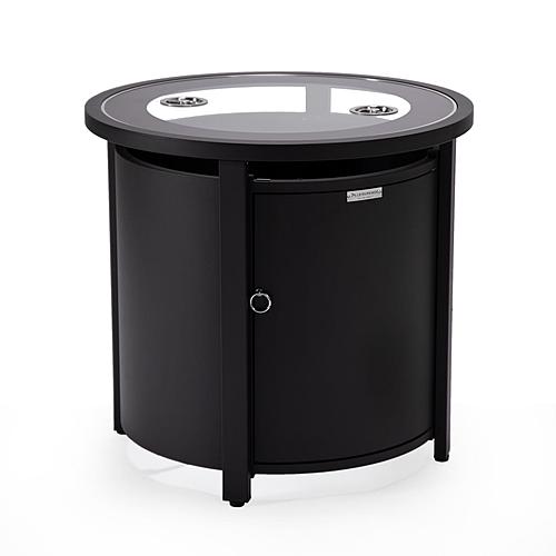 Walbrooke Patio Round Fire Pit & Tank Holder - Black by Leisuremod