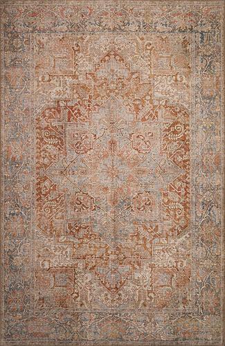 London Rust Blue Serena Area Rug by KAS Rugs