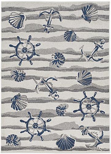 Lucia Ivory Seashore Area Rug by KAS Rugs
