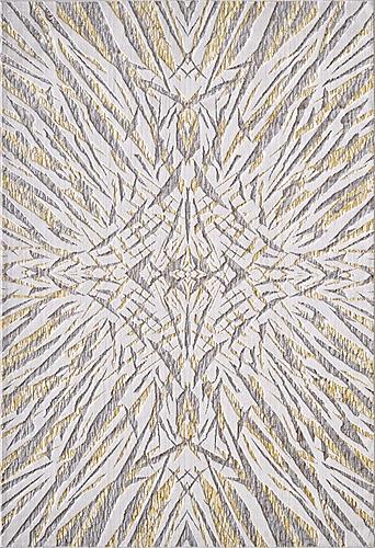 Luna Ivory/Gold Illusions Area Rug by KAS Rugs