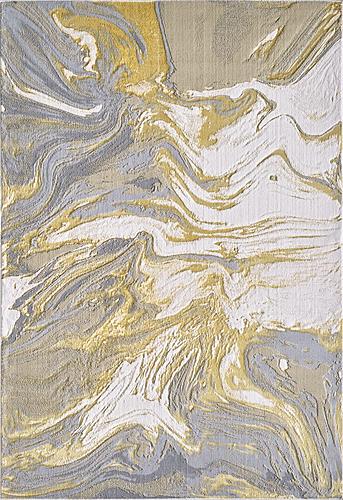 Luna Ivory/Blue Illusions Area Rug by KAS Rugs