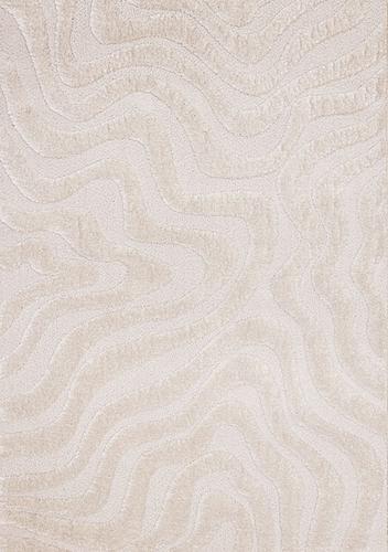 Luxe White Curvy Lines Rug by Kalora