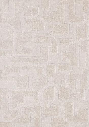 Luxe White Scattered Shapes Design Rug by Kalora