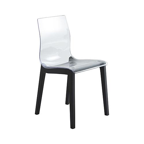 Marsden Modern Dining Side Chair With Beech Wood Legs, Black by LeisureMod