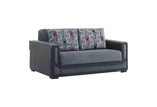 Mondomax Gray Fabric Pull-Out Loveseat by Casamode