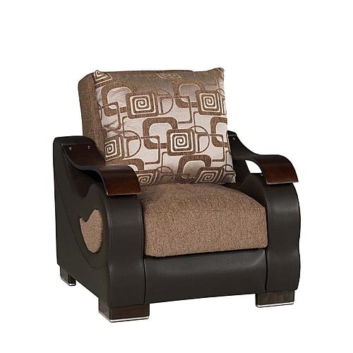 Metroplex Brown Chenille Convertible Chair by Casamode
