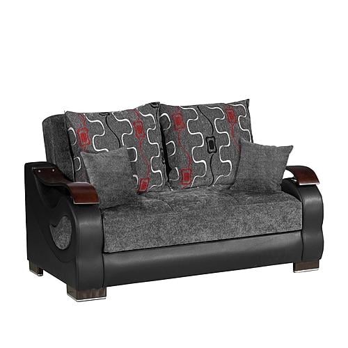 Metroplex Gray Chenille Convertible Loveseat by Casamode