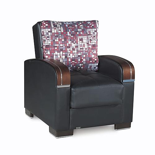Mobimax Black PU Leatherette Convertible Chair by Casamode