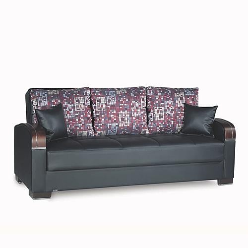 Mobimax Black PU Leatherette Sofa Bed by Casamode