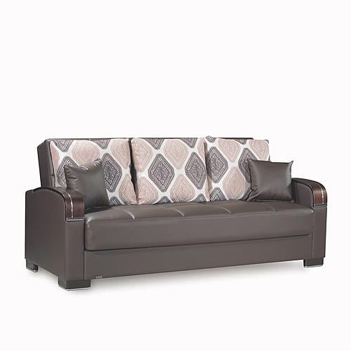 Mobimax Brown PU Leatherette Sofa Bed by Casamode