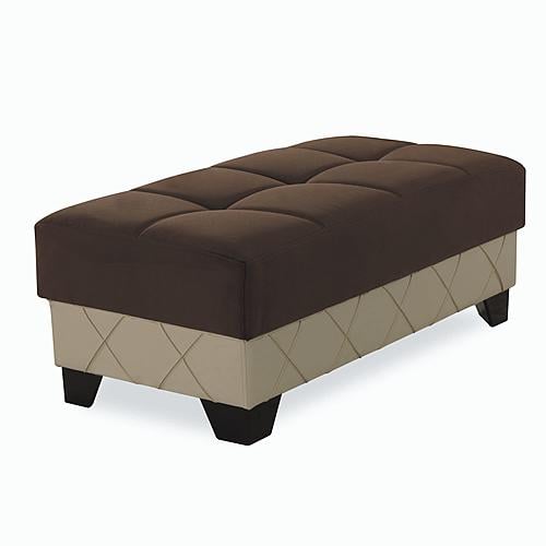 Molina Dark Brown/Cream Ottoman by Casamode