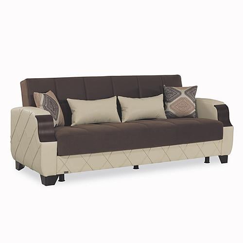 Molina Dark Brown/Cream Sofa Bed by Casamode
