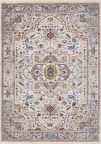 Marisa Cream Beige Floral Medallion Rug by Kalora