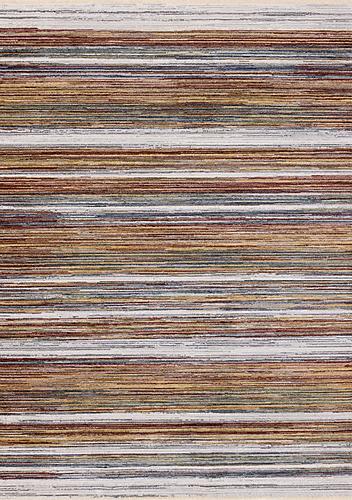 Marisa Multicolour Striped Plush Rug by Kalora
