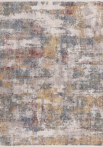 Marisa Distressed Abstract Red Yellow Blue Plush Rug by Kalora
