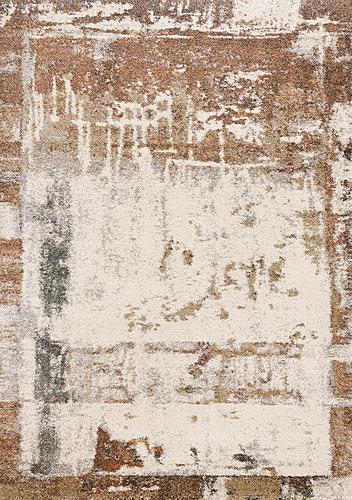 Marquis Orange White Beige Green Organic Distressed Design Rug by Kalora