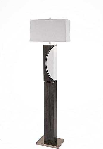 Half Moon Floor Lamp w/Nightlight - Charcoal Gray by Nova of California