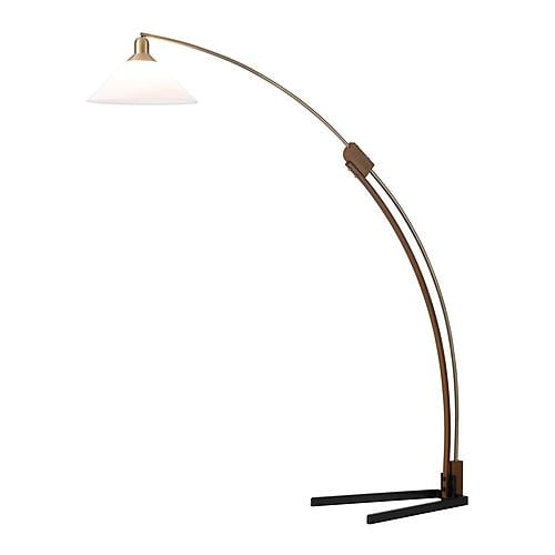 Melmar Arc Floor Lamp - Weathered Brass & Walnut by Nova of California