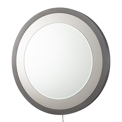 Starfall Vanishing infinity LED Round Wall Mirror - Gunmetal by Nova of California