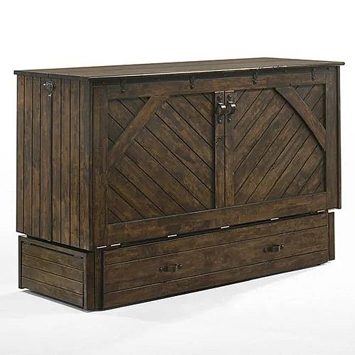 Ranchero Murphy Cabinet Bed Queen Wildwood Brown by Night & Day Furniture