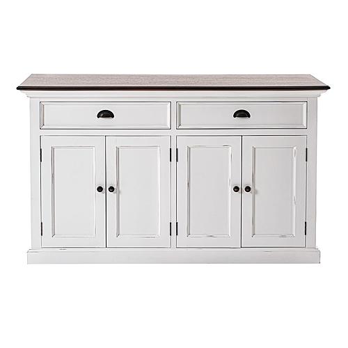 Halifax Accent Classic Buffet, White Distress & Deep Brown by Novasolo