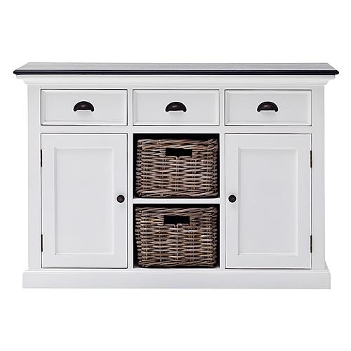 Halifax Contrast Buffet with 2 Baskets, Classic White & Black by Novasolo