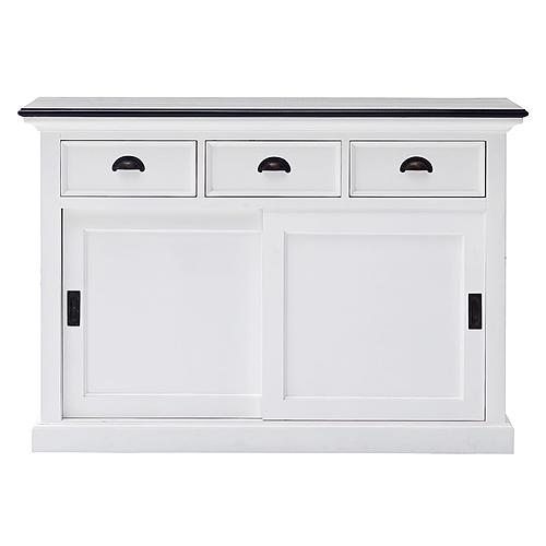 Halifax Contrast Buffet with Sliding Doors, Classic White & Black by Novasolo